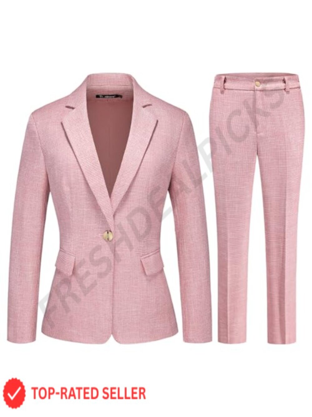 Women's 2pc Plaid Pants Suit Set Blazer Business Casual